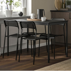 Комплект стол + 4 стула Ikea Sandsberg 110x67 (Черный) Thumb