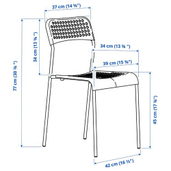 Комплект стол + 4 стула Ikea Sandsberg 110x67 (Черный) Thumb
