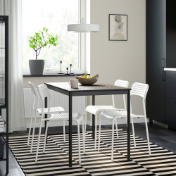 Set masa + 4 scaune Ikea Sandsberg 110x67 (Negru/Alb)