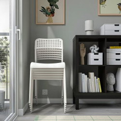 Set masa + 4 scaune Ikea Sandsberg 110x67 (Negru/Alb) Thumb