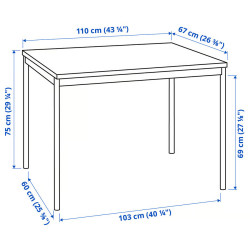 Set masa + 4 scaune Ikea Sandsberg 110x67 (Negru/Alb) Thumb