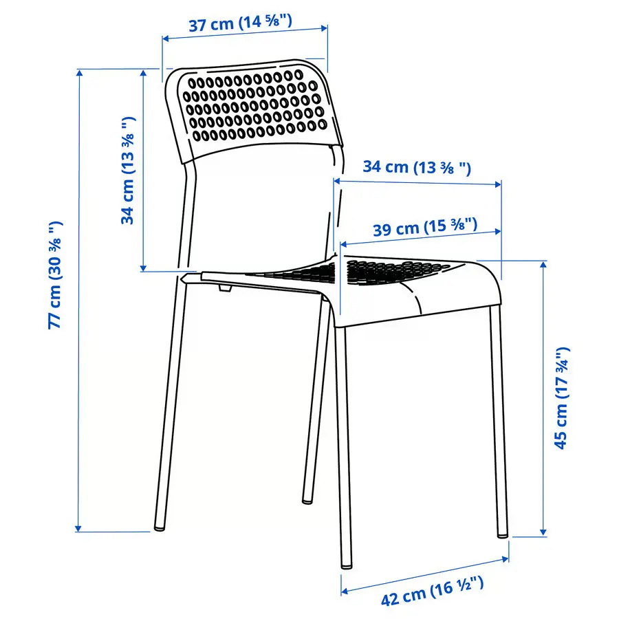 Set masa + 4 scaune Ikea Sandsberg 110x67 (Negru/Alb) - 8