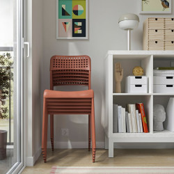Set masa + 4 scaune Ikea Sandsberg 110x67 (Negru/Rosu-maro) Thumb