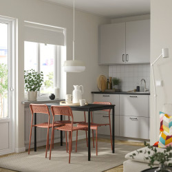 Set masa + 4 scaune Ikea Sandsberg 110x67 (Negru/Rosu-maro) Thumb