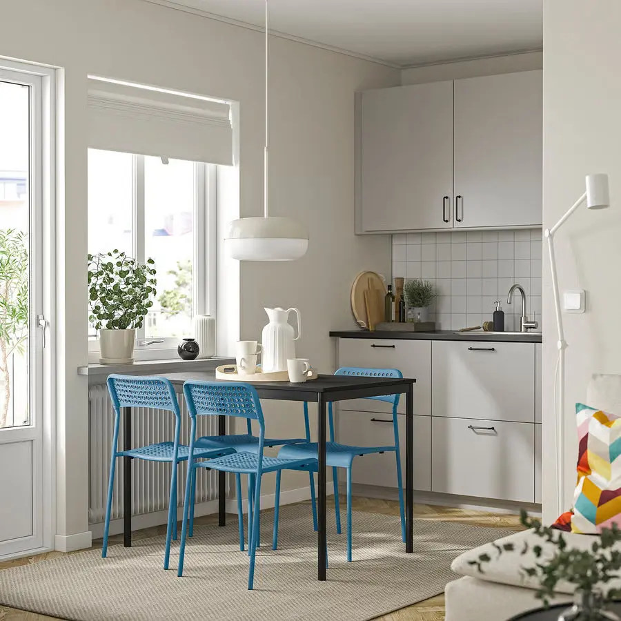 Set masa + 4 scaune Ikea Sandsberg 110x67 (Negru/Albastru) - 6