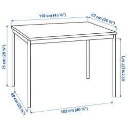 Set masa + 4 scaune Ikea Sandsberg/Remmarn 110x67 (Negru/Albastru inchis) Thumb