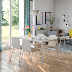 Комплект стол + 4 стула Ikea Skalsta (Бежевый)