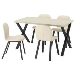 Комплект стол + 4 стула Ikea Skalsta (Бежевый/Черный) Thumb