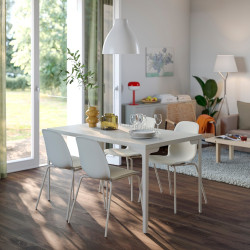 Комплект стол + 4 стула Ikea Skalsta (Серо-бежевый)