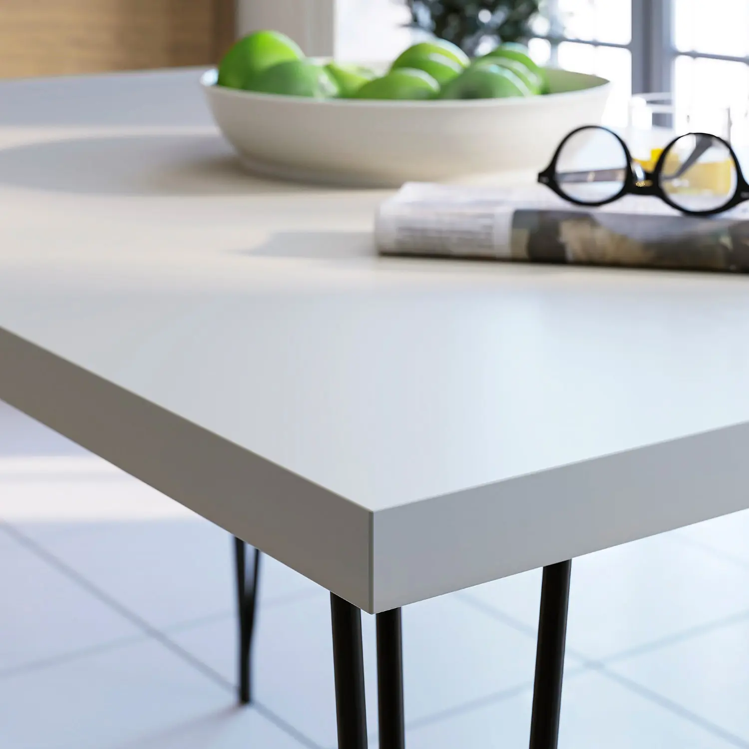 Комплект стол + 4 стула Ikea Skalsta шпилька (Бежевый/Черно-серый) - 3