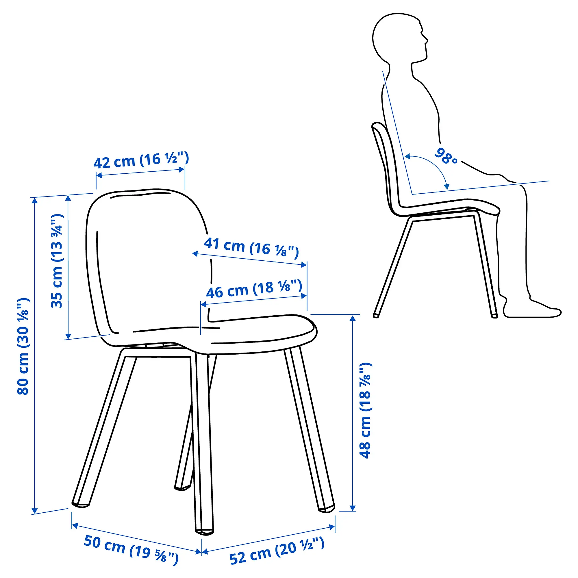 Комплект стол + 4 стула Ikea Skalsta U (Дуб/Темно-серый) - 5