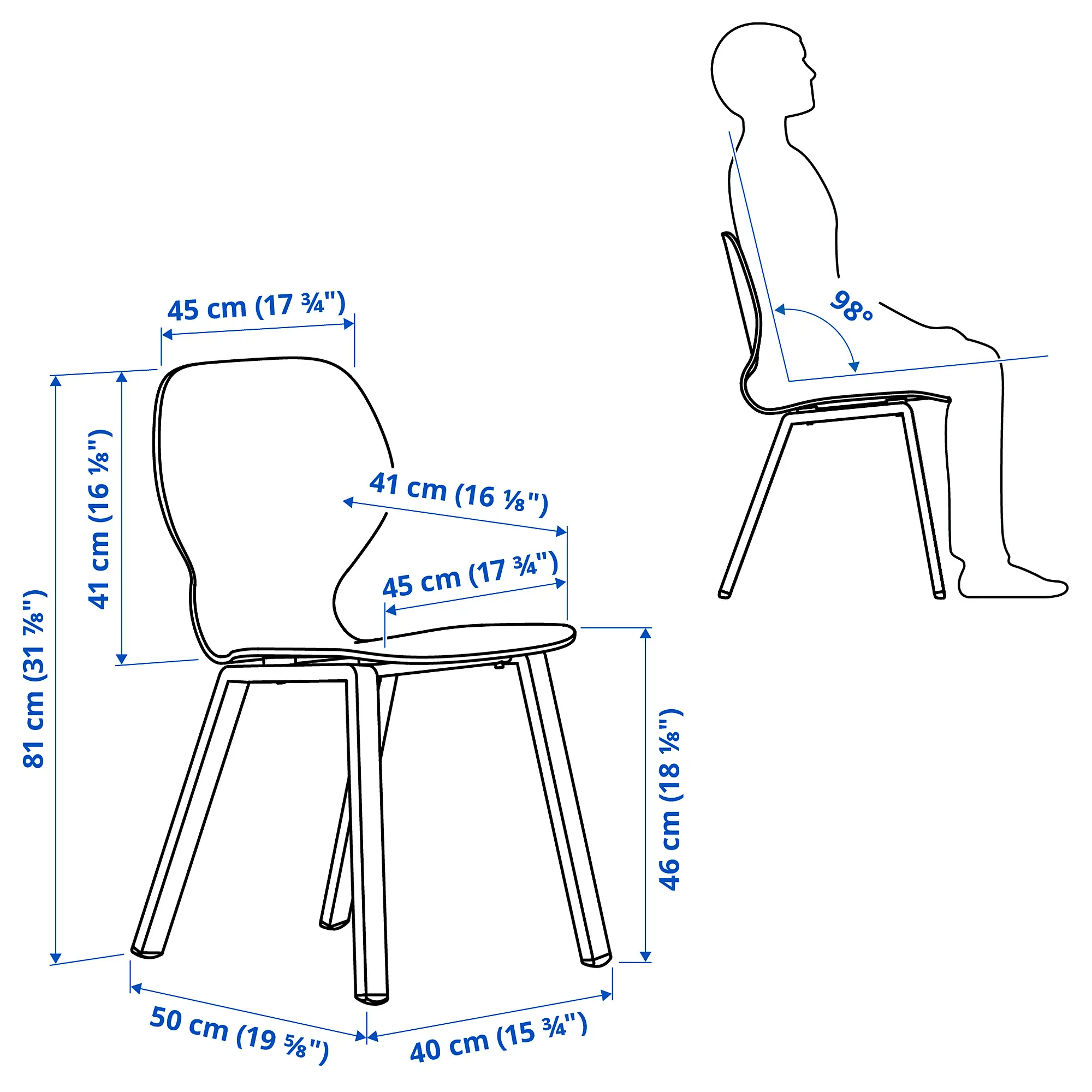 Комплект стол + 4 стула Ikea Skalsta U (Орех/Черно-серый) - 5