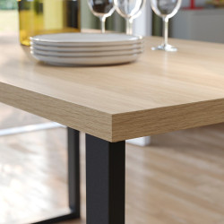 Set masa + 4 scaune Ikea Skalsta U picioare subtiri (Stejar/Negru-gri) Thumb