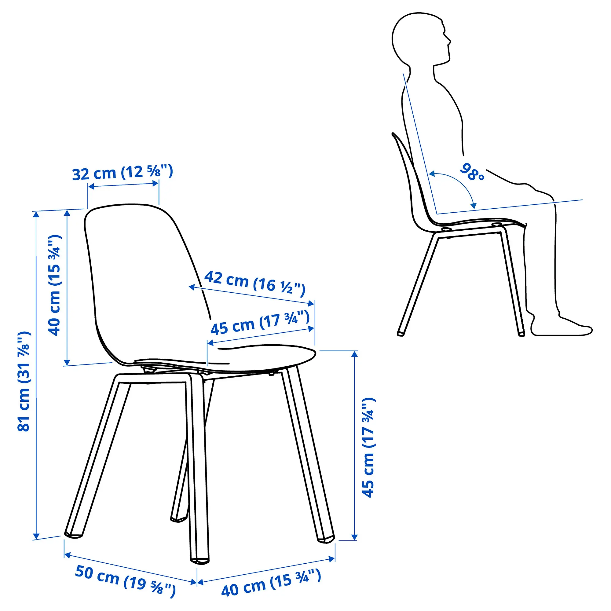 Комплект стол + 4 стула Ikea Skalsta X (Бежевый/Черно-серый) - 4
