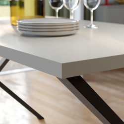 Set masa + 4 scaune Ikea Skalsta X (Gri deschis-bej/Gri inchis) Thumb