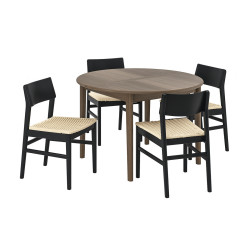 Комплект стол + 4 стула Ikea Skansnas 115/170 (Коричневый/Черный) Thumb