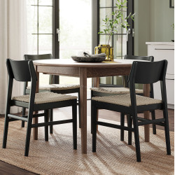 Комплект стол + 4 стула Ikea Skansnas 115/170 (Коричневый/Черный)