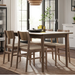 Комплект стол + 4 стула Ikea Skansnas 150/205 (Коричневый)