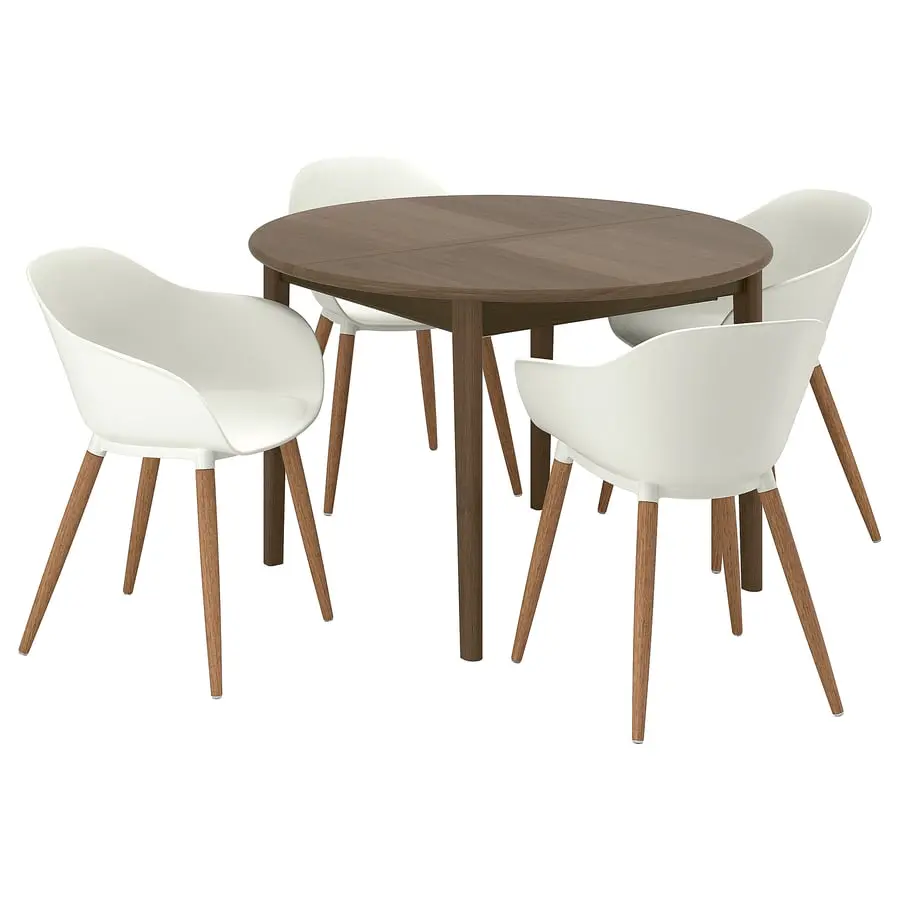 Комплект стол + 4 стула Ikea Skansnas/Gronsta 115/170 (Коричневый/Белый) - 2