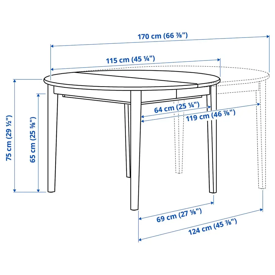 Комплект стол + 4 стула Ikea Skansnas/Gronsta 115/170 (Коричневый/Белый) - 5