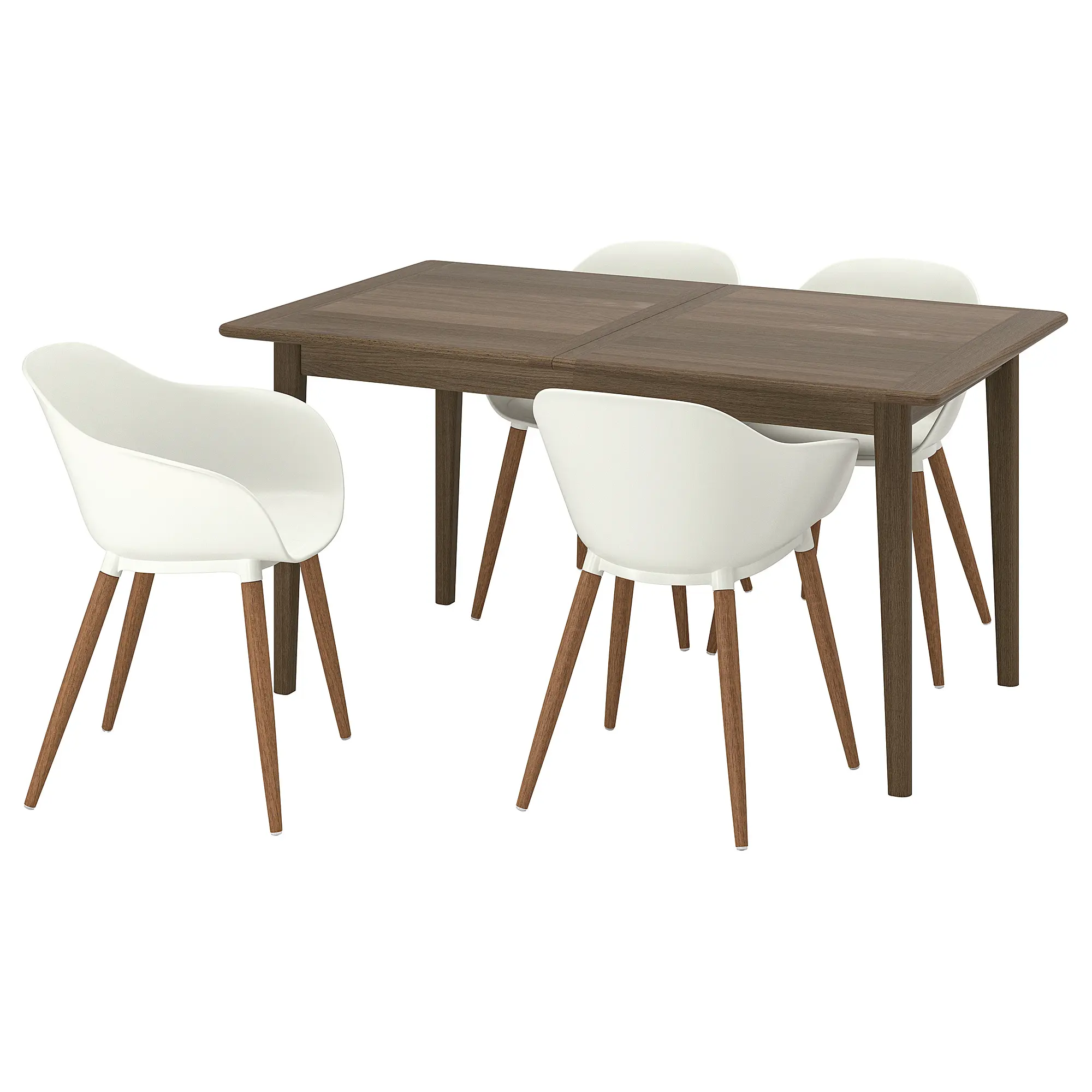 Комплект стол + 4 стула Ikea Skansnas/Gronsta 150/205 (Коричневый/Белый) - 2