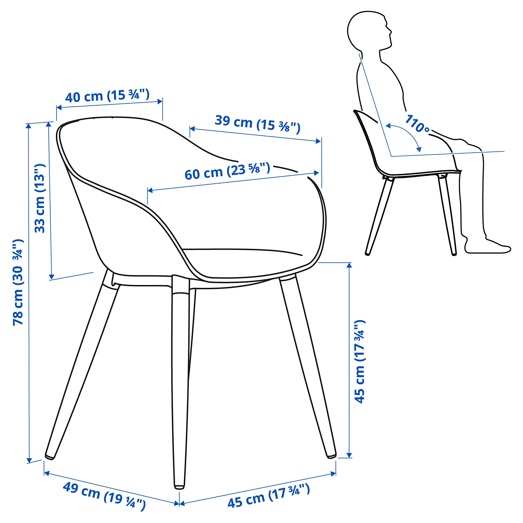 Комплект стол + 4 стула Ikea Skansnas/Gronsta 150/205 (Коричневый/Белый) - 6