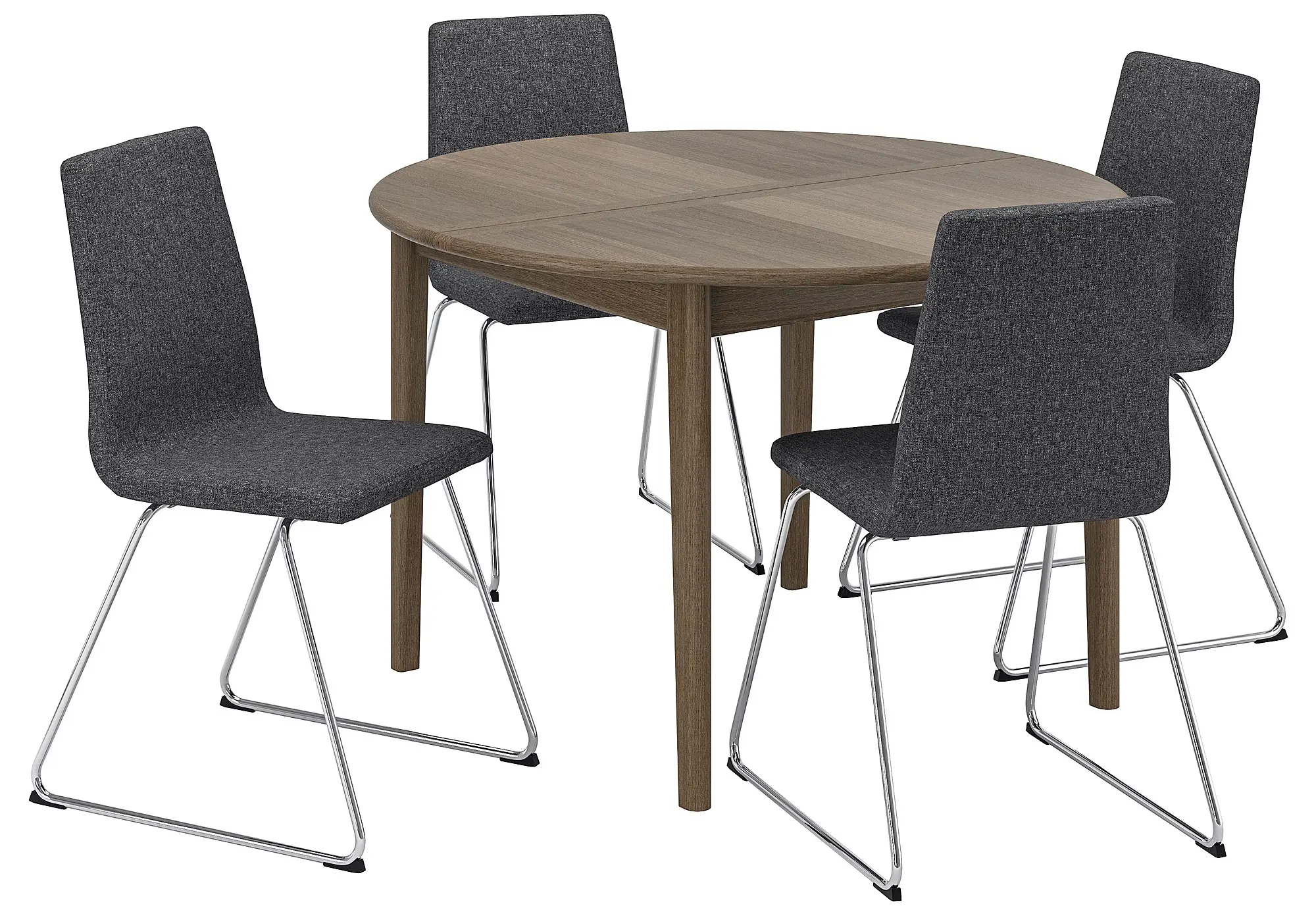 Комплект стол + 4 стула Ikea Skansnas/Lillanas//Gunnared (Коричневый/Темно-серый) - 2