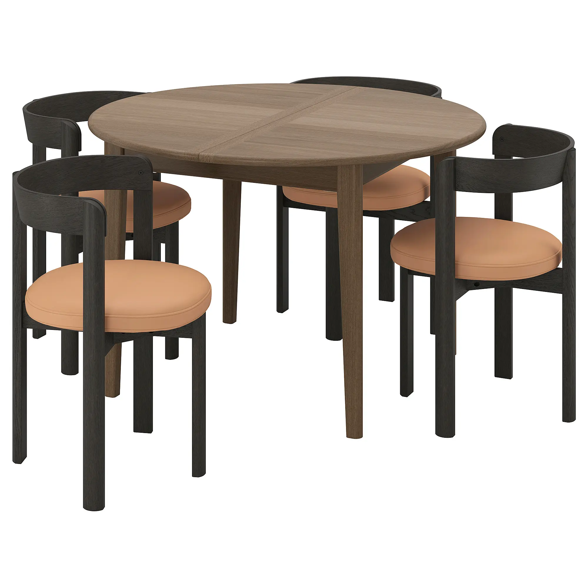 Комплект стол + 4 стула Ikea Skansnas/Stockholm 2025 115/170 (Коричневый) - 2
