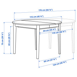 Комплект стол + 4 стула Ikea Skansnas/Stockholm 2025 115/170 (Коричневый) Thumb