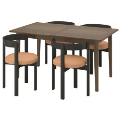 Комплект стол + 4 стула Ikea Skansnas/Stockholm 2025 150/205 (Коричневый) Thumb