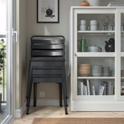 Комплект стол + 4 стула Ikea Skogsta/Ramsnas/Vissle 120cm (Акация/Антрацит) Thumb