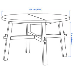 Комплект стол + 4 стула Ikea Skogsta/Ramsnas/Vissle 120cm (Акация/Антрацит) Thumb