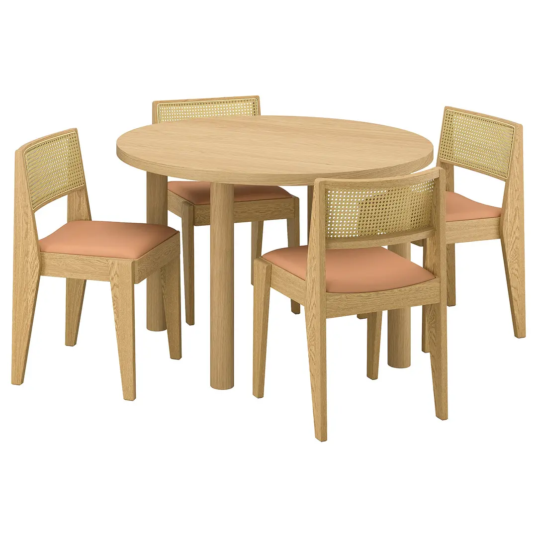 Комплект стол + 4 стула Ikea Stockholm 2025 (Дуб)