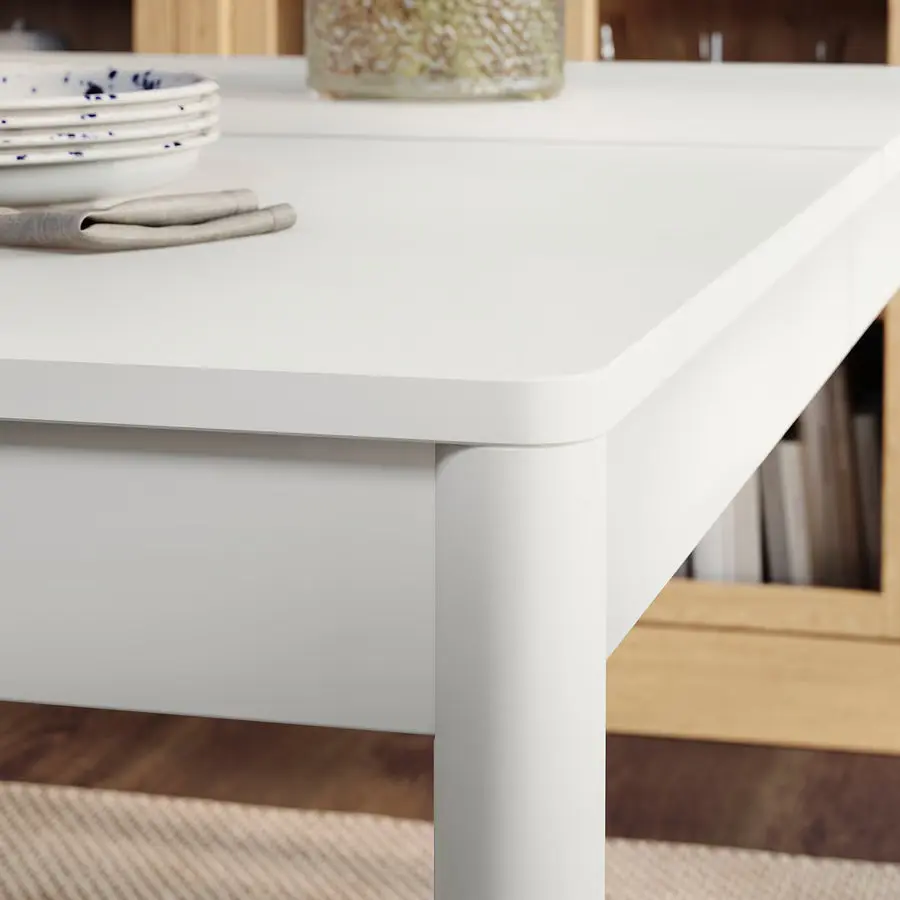 Комплект стол + 4 стула Ikea Tonstad 140/196 (Белый/Светло-бежевый) - 2