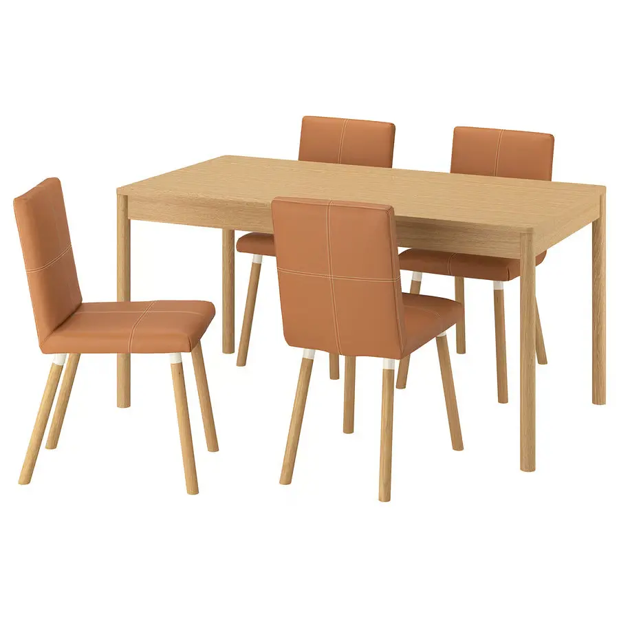 Комплект стол + 4 стула Ikea Tonstad 150x80 (Дуб/Золотисто-коричневый) - 2
