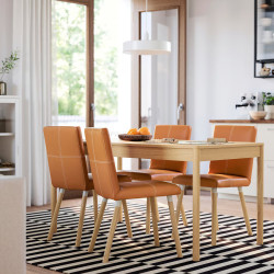 Комплект стол + 4 стула Ikea Tonstad 150x80 (Дуб/Золотисто-коричневый)