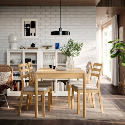 Комплект стол + 4 стула Ikea Tonstad/Fridtuna (Дуб/Светло-бежевый) Thumb