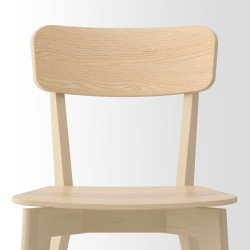 Set masa + 4 scaune Ikea Tonstad/Lisabo 140/196x85 (Alb/Frasin) Thumb