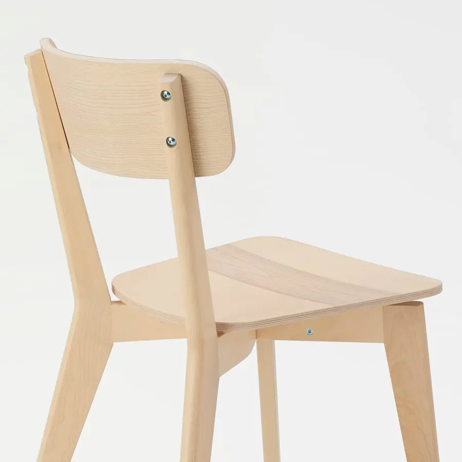 Set masa + 4 scaune Ikea Tonstad/Lisabo 140/196x85 (Alb/Frasin) - 5