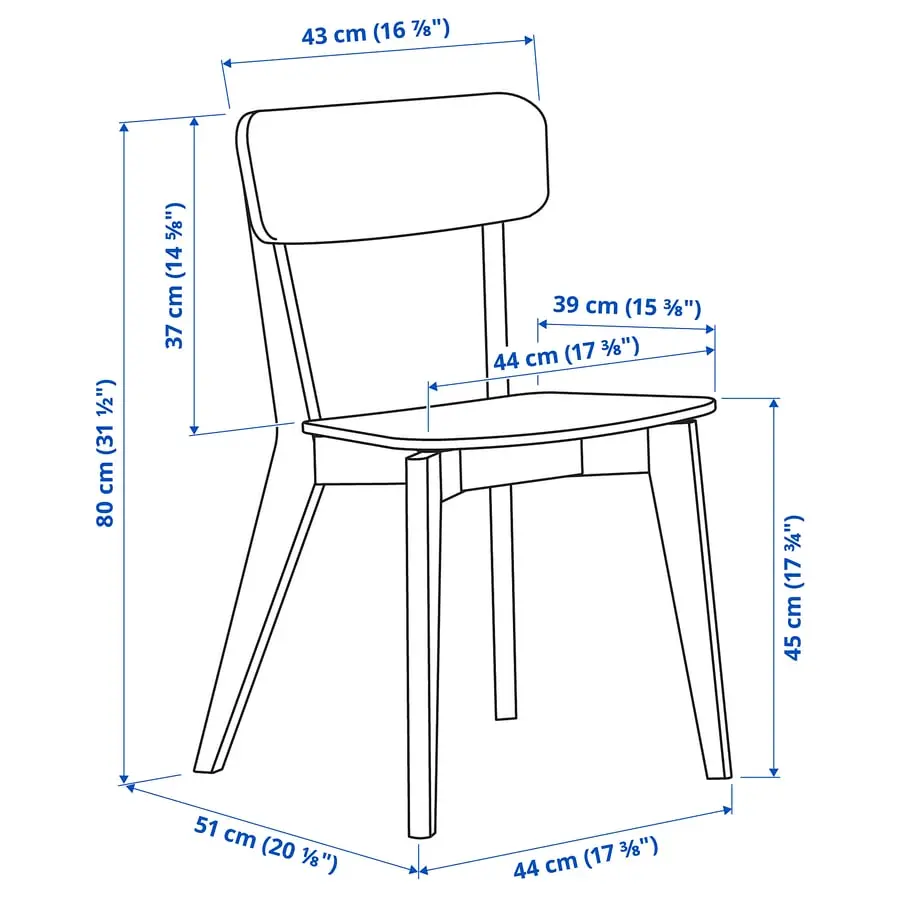 Set masa + 4 scaune Ikea Tonstad/Lisabo 140/196x85 (Alb/Frasin) - 9
