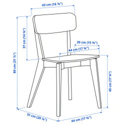 Комплект стол + 4 стула Ikea Tonstad/Lisabo 150x80 (Белый/Ясень) Thumb