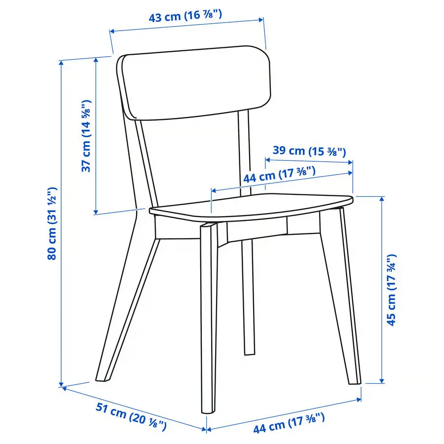 Комплект стол + 4 стула Ikea Tonstad/Lisabo 150x80 (Белый/Ясень) - 9