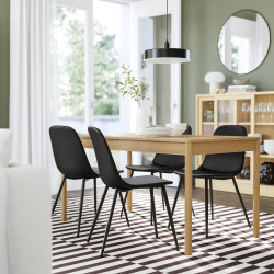 Комплект стол + 4 стула Ikea Tonstad/Nordmansskar (Дуб/Черный)