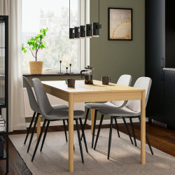 Set masa + 4 scaune Ikea Tonstad/Nordmansskar/Tonerud 150x80 (Stejar/Gri)