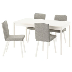 Комплект стол + 4 стула Ikea Tonstad/Viarp (Белый/Бежево-коричневый) Thumb