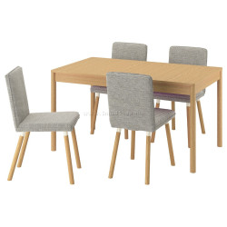 Комплект стол + 4 стула Ikea Tonstad/Viarp (Дуб/Бежево-коричневый)