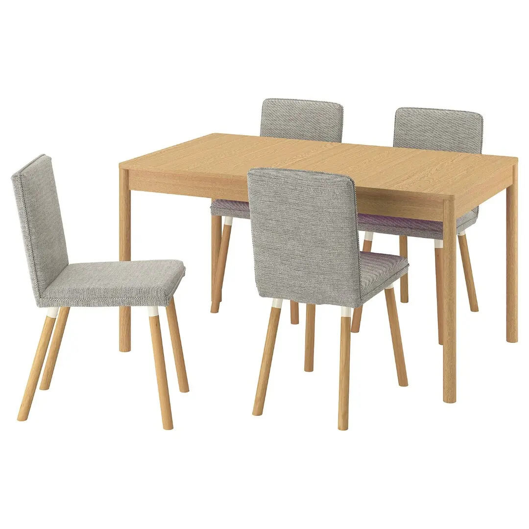 Комплект стол + 4 стула Ikea Tonstad/Viarp (Дуб/Бежево-коричневый)