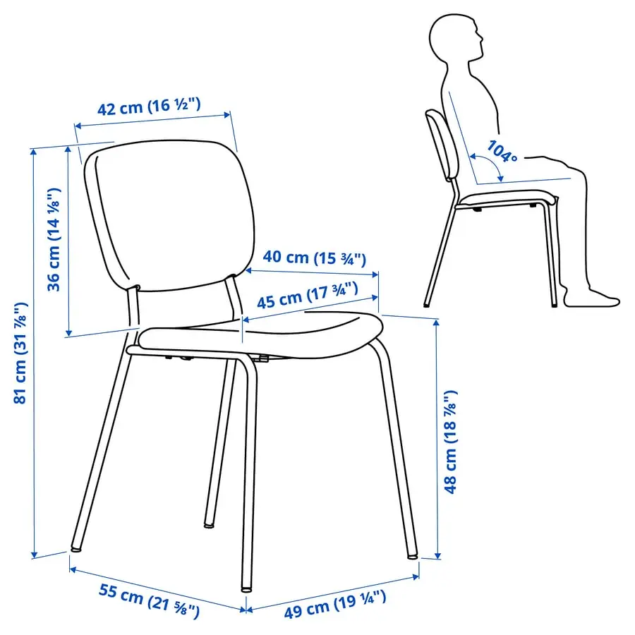 Set masa + 4 scaune Ikea Tonstad/Vihals/Tibbleby 140/196x85 (Alb/Bej-gri) - 9