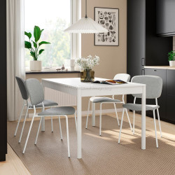 Set masa + 4 scaune Ikea Tonstad/Vihals/Tibbleby 150x80 (Alb/Bej-gri)