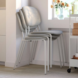 Комплект стол + 4 стула Ikea Tonstad/Vihals/Tibbleby 150x80 (Белый/Серо-бежевый) Thumb